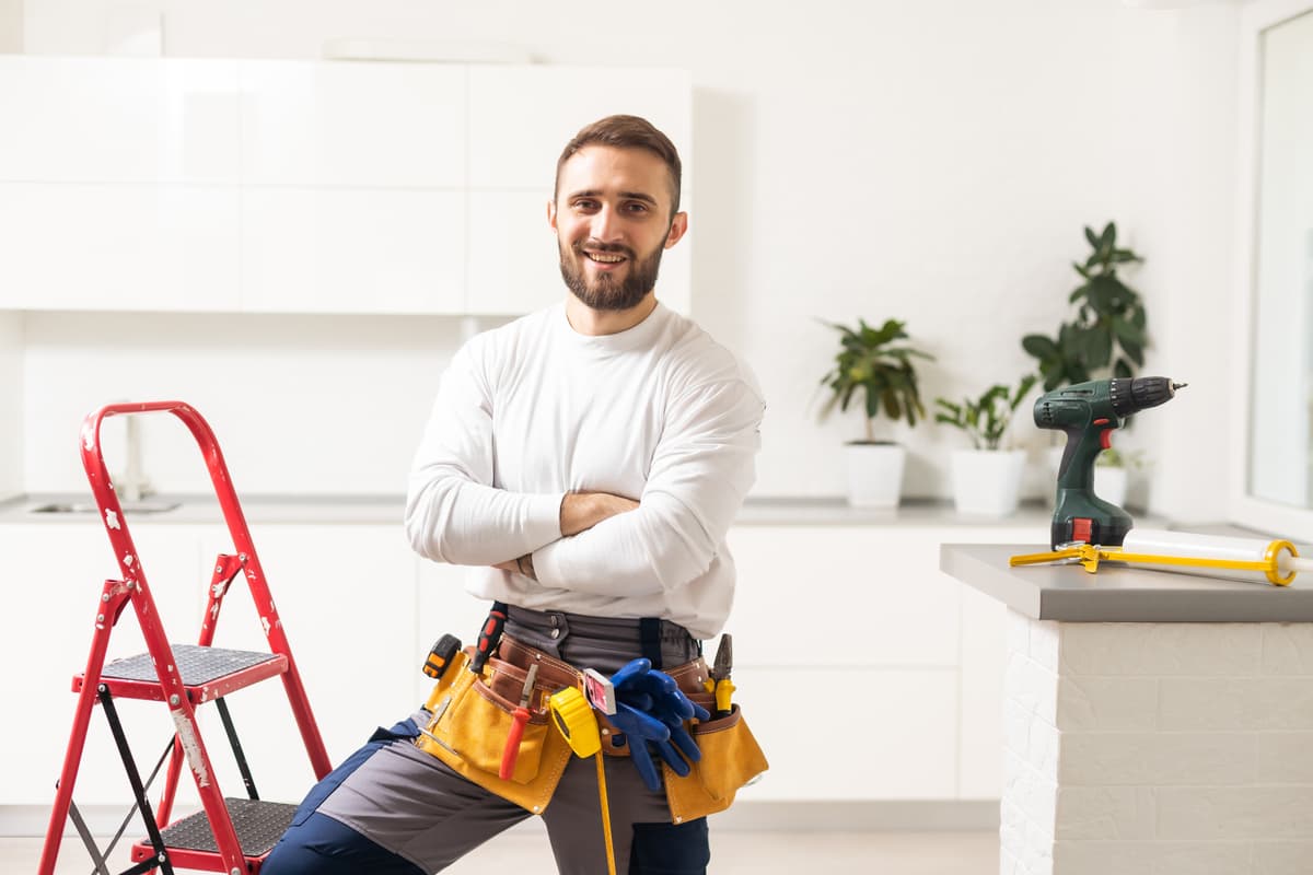 Vakman aan het werk